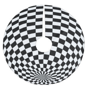 Jupon De Sapin En Polyester Brossé Globe À damiers noir/blanc Thunder_Cove