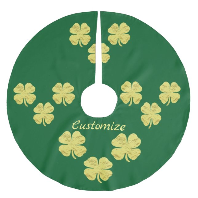 Jupon De Sapin En Polyester Brossé Golden Shamrocks Thunder_Cove (Devant)
