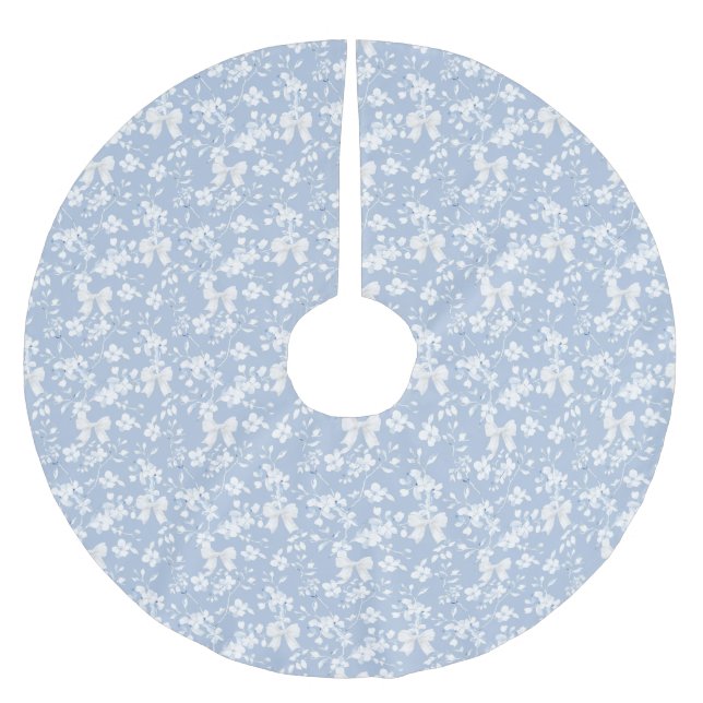 Jupon De Sapin En Polyester Brossé Grand-millénaire Blanc Floral Chinoiserie Bows (Devant)