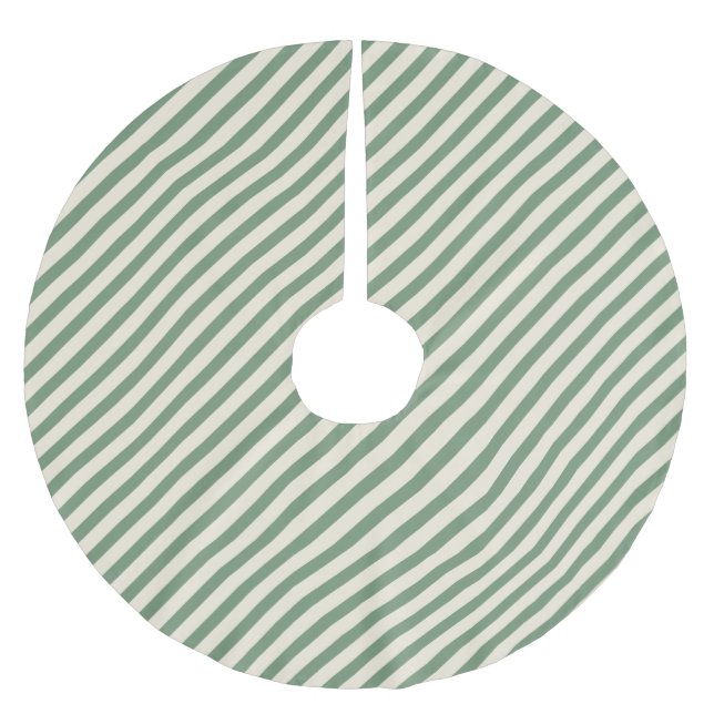 Jupon De Sapin En Polyester Brossé Grandes diagonales de Noël traditionnelles Vert (Devant)