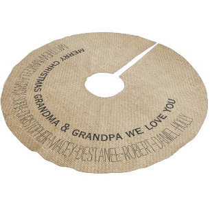 Jupon De Sapin En Polyester Brossé Grands-parents de noms de grandkids personnalisés