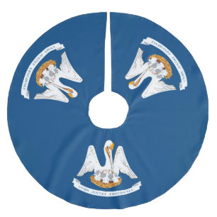 Jupon De Sapin En Polyester Brossé Graphique Drapeau Dynamique Louisiane sur un