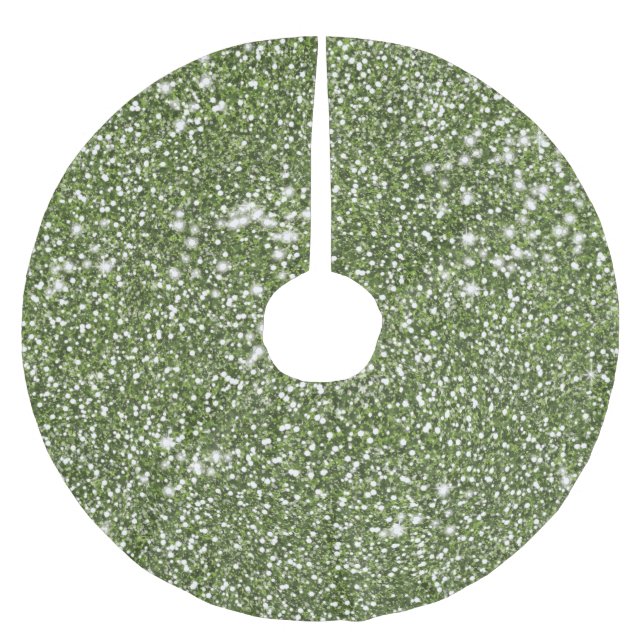 Jupon De Sapin En Polyester Brossé Graphisme à texture de paillettes vertes fausses (Devant)