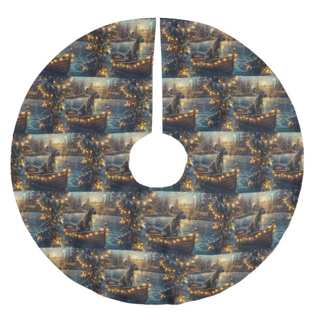 Jupon De Sapin En Polyester Brossé Great Dane Christmas Festive Voyage (Devant)