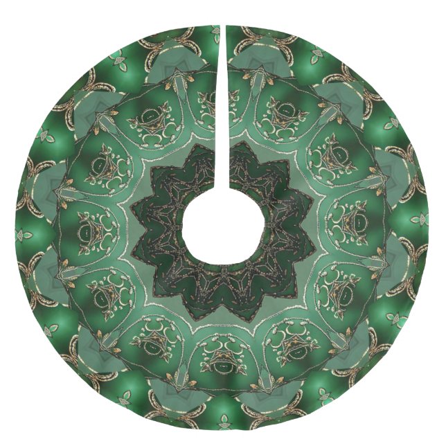 Jupon De Sapin En Polyester Brossé Green Decorative Tree Skirt (Devant)