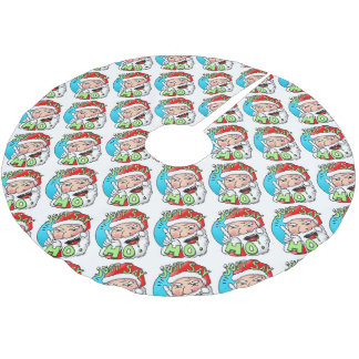 Jupon De Sapin En Polyester Brossé Green Weenii "Dis-moi !" Jupe d'arbre de Noël