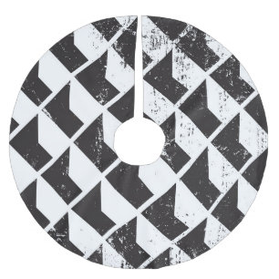 Jupon De Sapin En Polyester Brossé Grunge isométrique : noir et blanc