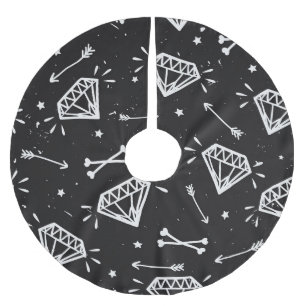 Jupon De Sapin En Polyester Brossé Grunge rock : diamants, os motif.