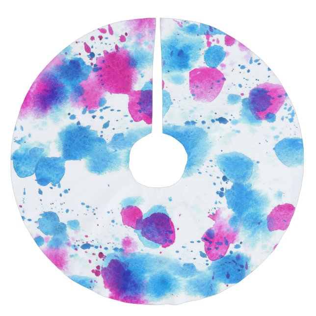 Jupon De Sapin En Polyester Brossé Grunge Taches Aquarelle Texture (Devant)