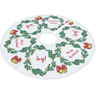 Jupon De Sapin En Polyester Brossé Guirlande de houx de Noël personnalisée