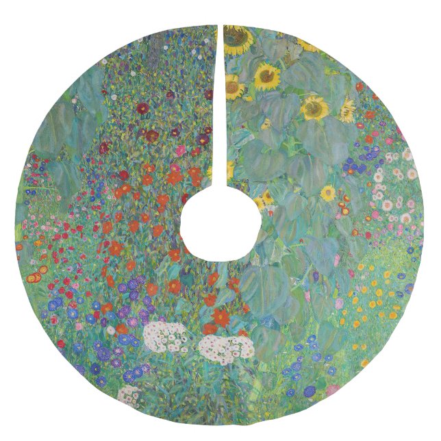 Jupon De Sapin En Polyester Brossé Gustav Klimt - Jardin de campagne avec tournesols (Devant)