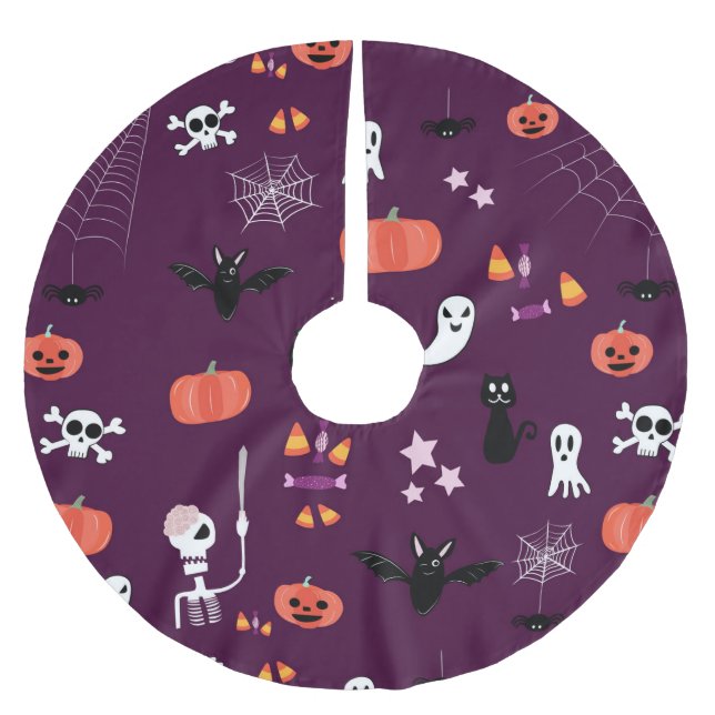 Jupon De Sapin En Polyester Brossé Halloween (Devant)