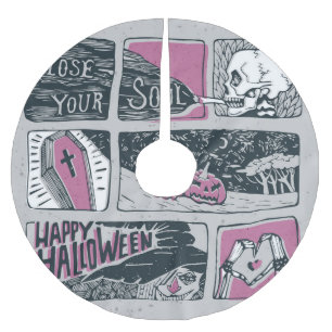 Jupon De Sapin En Polyester Brossé Halloween de bande dessinée : Illustration amusant