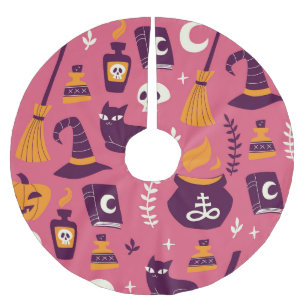 Jupon De Sapin En Polyester Brossé Halloween dessiné à la main, motif éffrayant sans