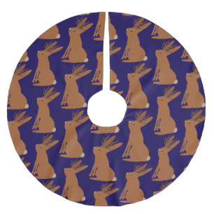 Jupon De Sapin En Polyester Brossé Halloween Jackalope Trou ou traitement