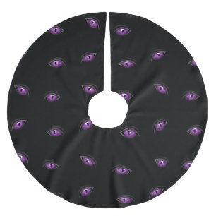 Jupon De Sapin En Polyester Brossé Halloween, Yeux Violets, Trick Or Treat, Hou