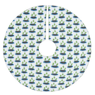 Jupon De Sapin En Polyester Brossé Haricots verts mignons sur dessin animé trampoline