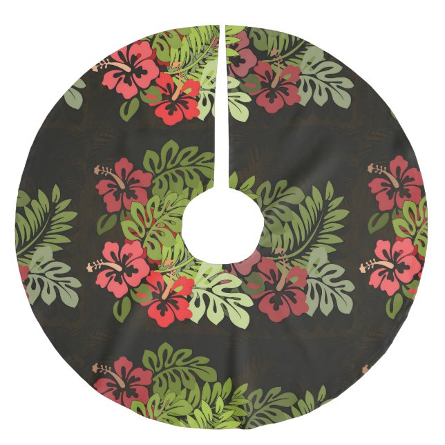 Jupon De Sapin En Polyester Brossé Hawaii Aloha Flower Art Print (Devant)