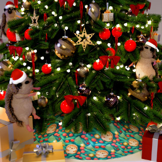 Jupon De Sapin En Polyester Brossé Hérisson de Noël