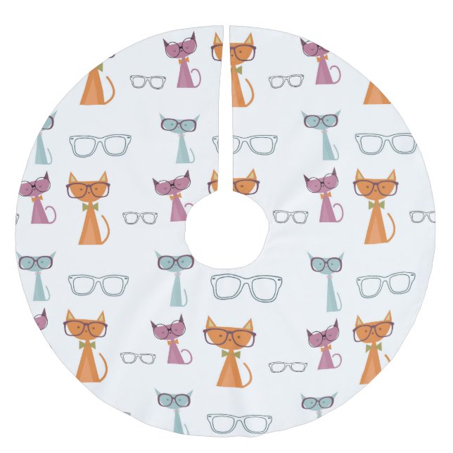 Jupon De Sapin En Polyester Brossé Hip Cats Noël (Devant)