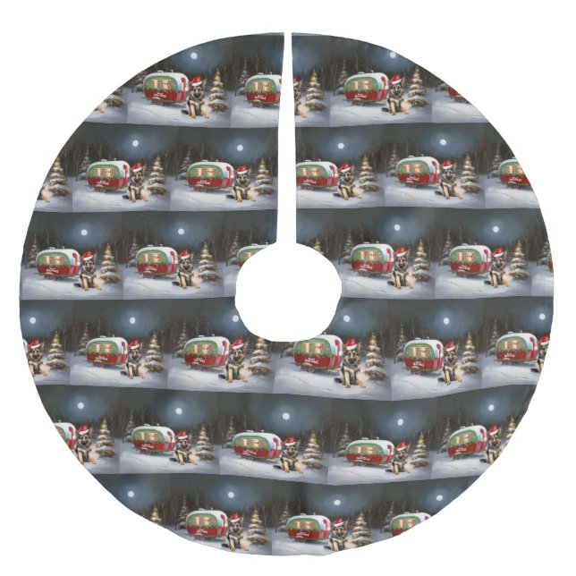 Jupon De Sapin En Polyester Brossé Hiver Allemand Berger Caravane Noël Aventure (Devant)