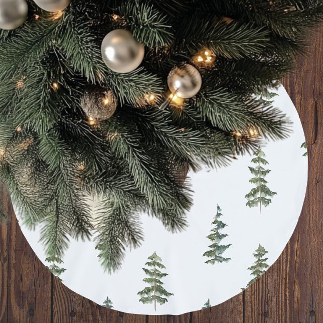 Jupon De Sapin En Polyester Brossé Hiver branché | Motif d'arbre de Noël (Créateur téléchargé)