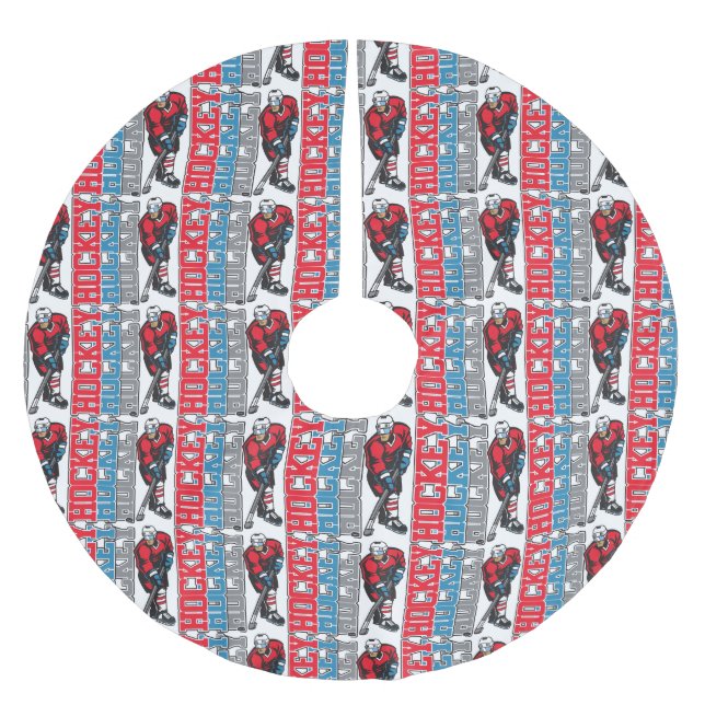 Jupon De Sapin En Polyester Brossé Hockey, hockey, hockey (Devant)