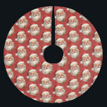 Jupon De Sapin En Polyester Brossé Holly Jolly Santa Claus Motif de Noël rétro<br><div class="desc">Jupe d'arbre avec une joyeuse illustration d'un Père Noël de style vintage aux joues roses rouges. Portant son chapeau de Père Noël rouge classique et sa grande barbe blanche. Un spring de saint ajoute à l'esprit festif de fête de ce design.</div>