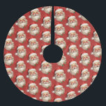 Jupon De Sapin En Polyester Brossé Holly Jolly Santa Claus Motif de Noël rétro<br><div class="desc">Jupe d'arbre avec une joyeuse illustration d'un Père Noël de style vintage aux joues roses rouges. Portant son chapeau de Père Noël rouge classique et sa grande barbe blanche. Un spring de saint ajoute à l'esprit festif de fête de ce design.</div>