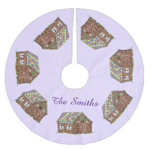 Jupon De Sapin En Polyester Brossé Home Sweet Home Gingerbread Maison Noël