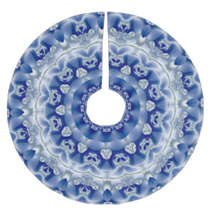 Jupon De Sapin En Polyester Brossé Housse d'arbre bleu