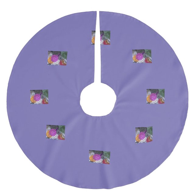 Jupon De Sapin En Polyester Brossé Housse d'arbre de Mardi Gras (Devant)