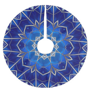 Jupon De Sapin En Polyester Brossé Housse d'arbre décorative bleue