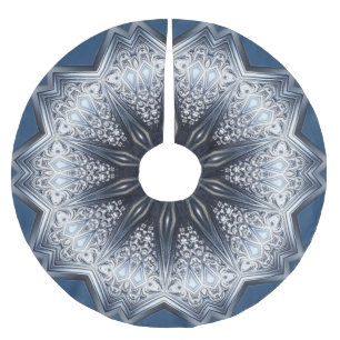 Jupon De Sapin En Polyester Brossé Housse d'arbre décorative bleue