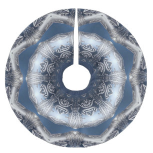 Jupon De Sapin En Polyester Brossé Housse d'arbre décorative bleue