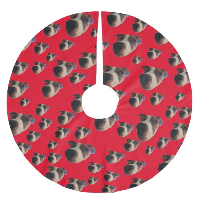 Jupon De Sapin En Polyester Brossé Housse d'arbre Jack Russell (Devant)