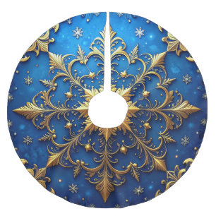 Jupon De Sapin En Polyester Brossé Housse de sapin décorative bleue