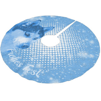 Jupon De Sapin En Polyester Brossé HUSKY bleu Joyeux Festival