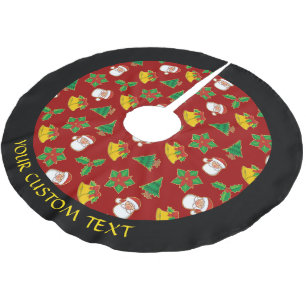 Jupon De Sapin En Polyester Brossé Icônes de Noël Motif