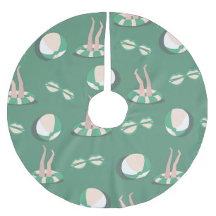 Jupon De Sapin En Polyester Brossé Icônes d'été : répétition Vintage sans fil