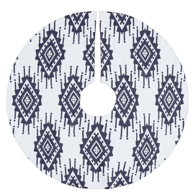 Jupon De Sapin En Polyester Brossé Ikat Boho Aztec Textile Motif (Devant)