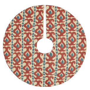 Jupon De Sapin En Polyester Brossé Ikat Elegance : Conception Motif transparente.