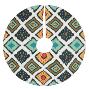 Jupon De Sapin En Polyester Brossé Ikat géométrique, folklore texture tribale.