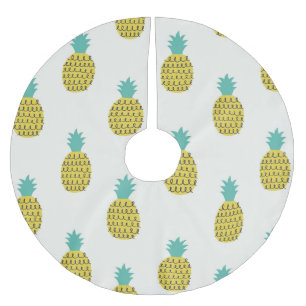 Jupon De Sapin En Polyester Brossé Illustration amusante Vintage ananas sans voile.