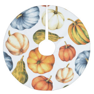 Jupon De Sapin En Polyester Brossé Illustration citrouille : Motif d'aquarelle transp
