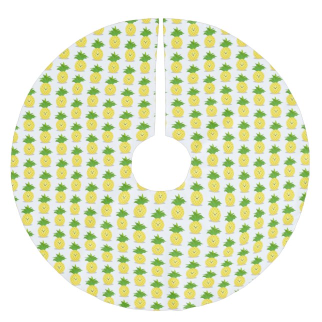 Jupon De Sapin En Polyester Brossé Illustration d'ananas mignon (Devant)