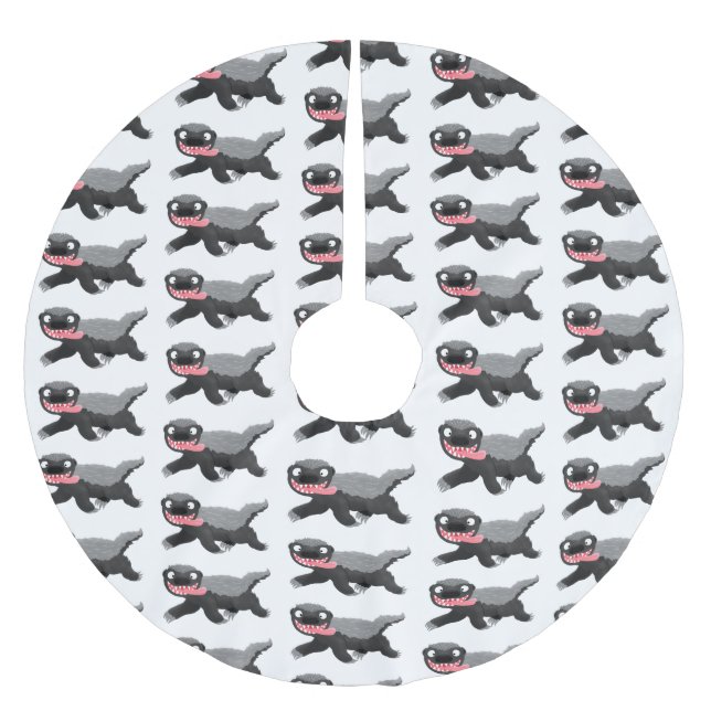 Jupon De Sapin En Polyester Brossé Illustration de blaireau au miel affamé (Devant)