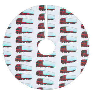Jupon De Sapin En Polyester Brossé Illustration de camion remorque rouge