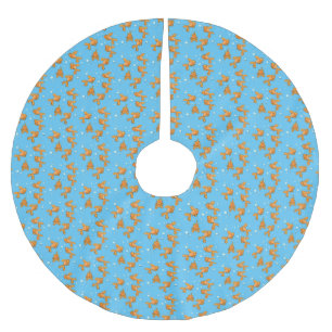 Jupon De Sapin En Polyester Brossé Illustration de caricature de poisson rouge orange