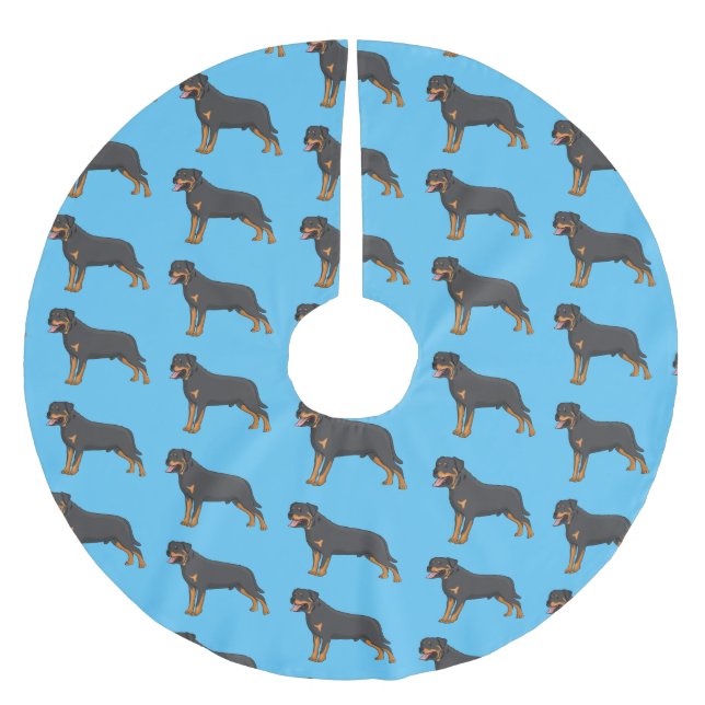 Jupon De Sapin En Polyester Brossé Illustration de chien Rottweiler (Devant)